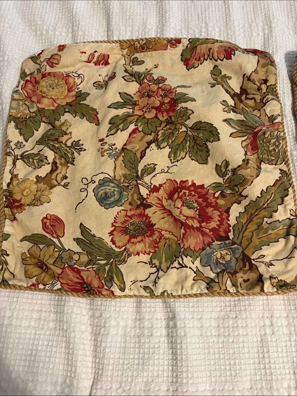 Two Pottery Barn Floral Upholstery Pillow Covers